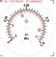SS304 stainless steel thin film pressure gauge 3/4 inch