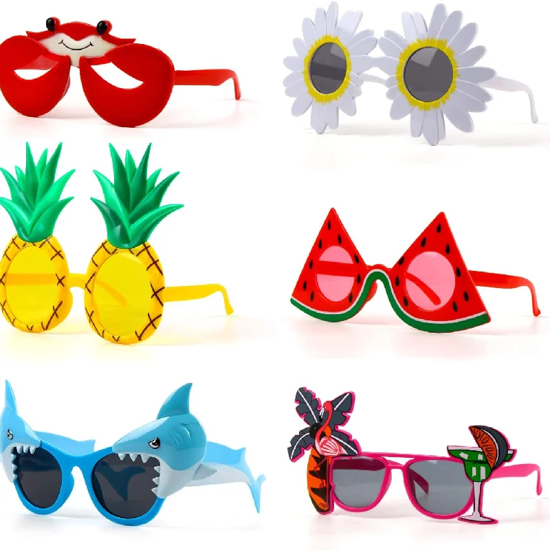 

Party Sunglasses, 6 Pairs sunflower watermelon Crab Funny Sunglasses Hawaiian Party Photo Booth Adults and children