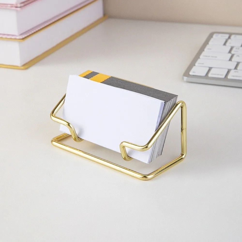 Metal Business Card Holder Rustproof Multifunctional Card Display Stand Minimalist Space-saving Name Card Stand Front Desk