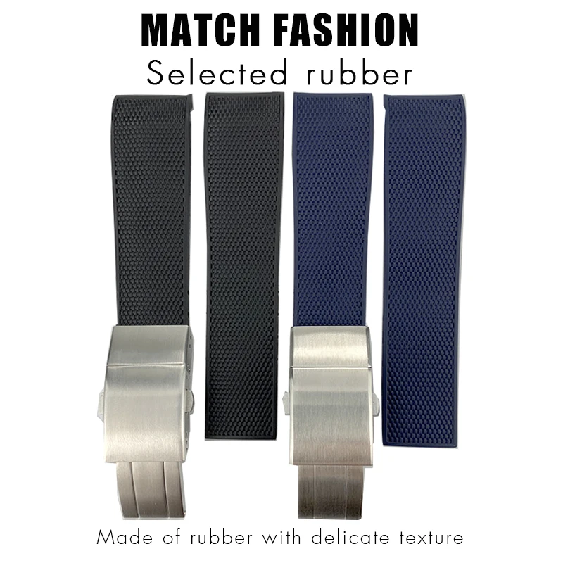 Rubber Silicone 21mm 22mm Watchband Fit for Longines HydroConquest L3 Black Blue Conquest Watch Band Bracelets Waterproof Strap