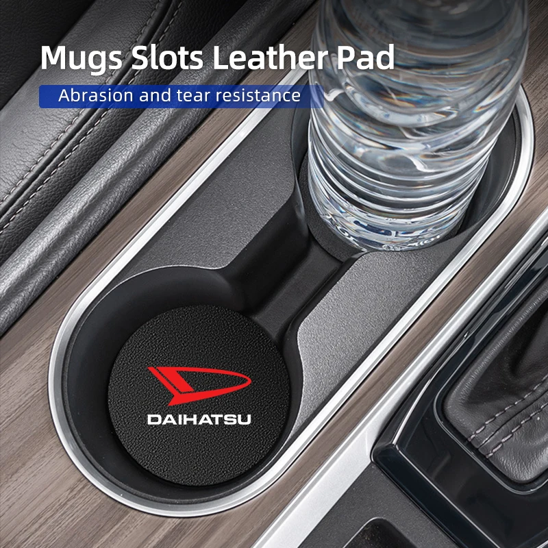 Car Coaster Carbon Mug Drinking Pad Cup Non-Slip Mat Accessories For Daihatsu Terios Sirion Mira Materia Rocky YRV Feroza C view 2