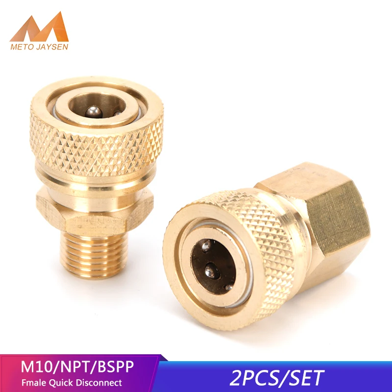 

2pcs 1/8BSPP 1/8NPT M10 Thread 8mm Filling Head Quick Disconnect Connector Air Refilling Copper Quick Coupling Fittings Socket