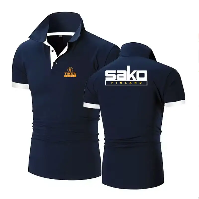 Tikka By Sako Finland Firearms Logo 2025 Men's New Summer Polos Shirts Breathable Short Sleeve Fashion Casual Slim Fit Lapel Top