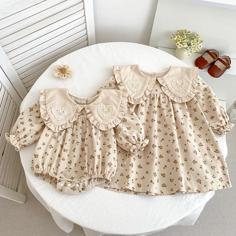 2026 Neue Frühjahrskollektion 0-24M Baby Mädchen Herz-Bodys Langarm Baumwolle Bedruckt Neugeborene Baby Mädchen Strampler Baby Mädchen Kleidung – Detail 2