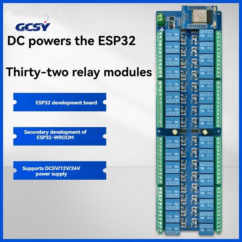 Wireless ESP32 32-Channel Relay Module Development Board With DC Supply Featuring WIFI And BT