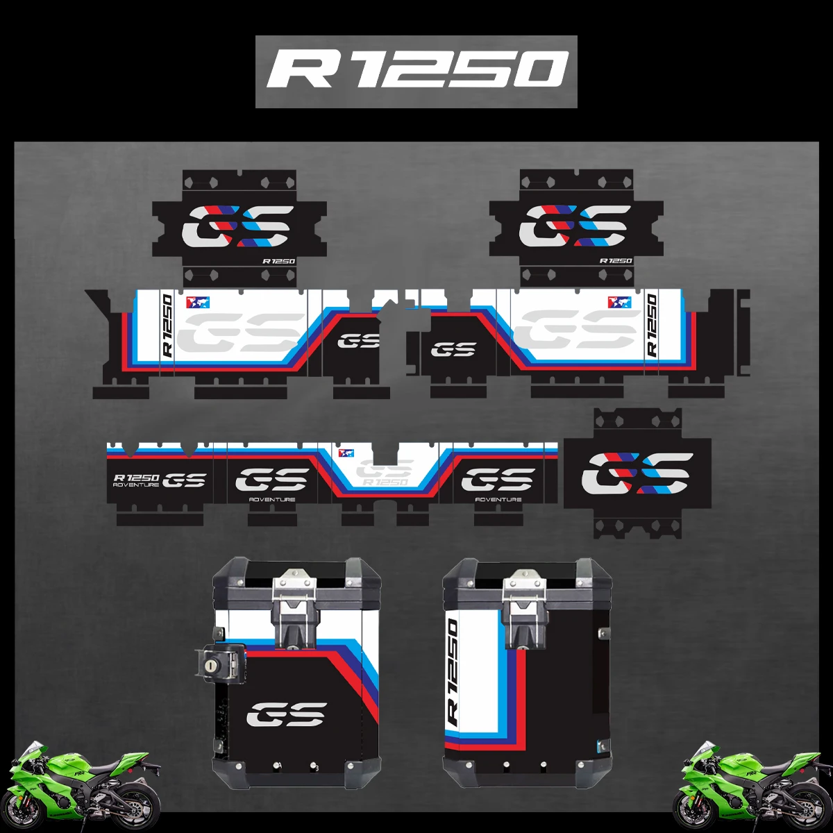 

Panniers 40 GS For BMW R1250GS R1250 GS ADV Triple Black Adventure 2019-2023 2022 2021 2020 Motorcycle Aluminum Box Sticker Case