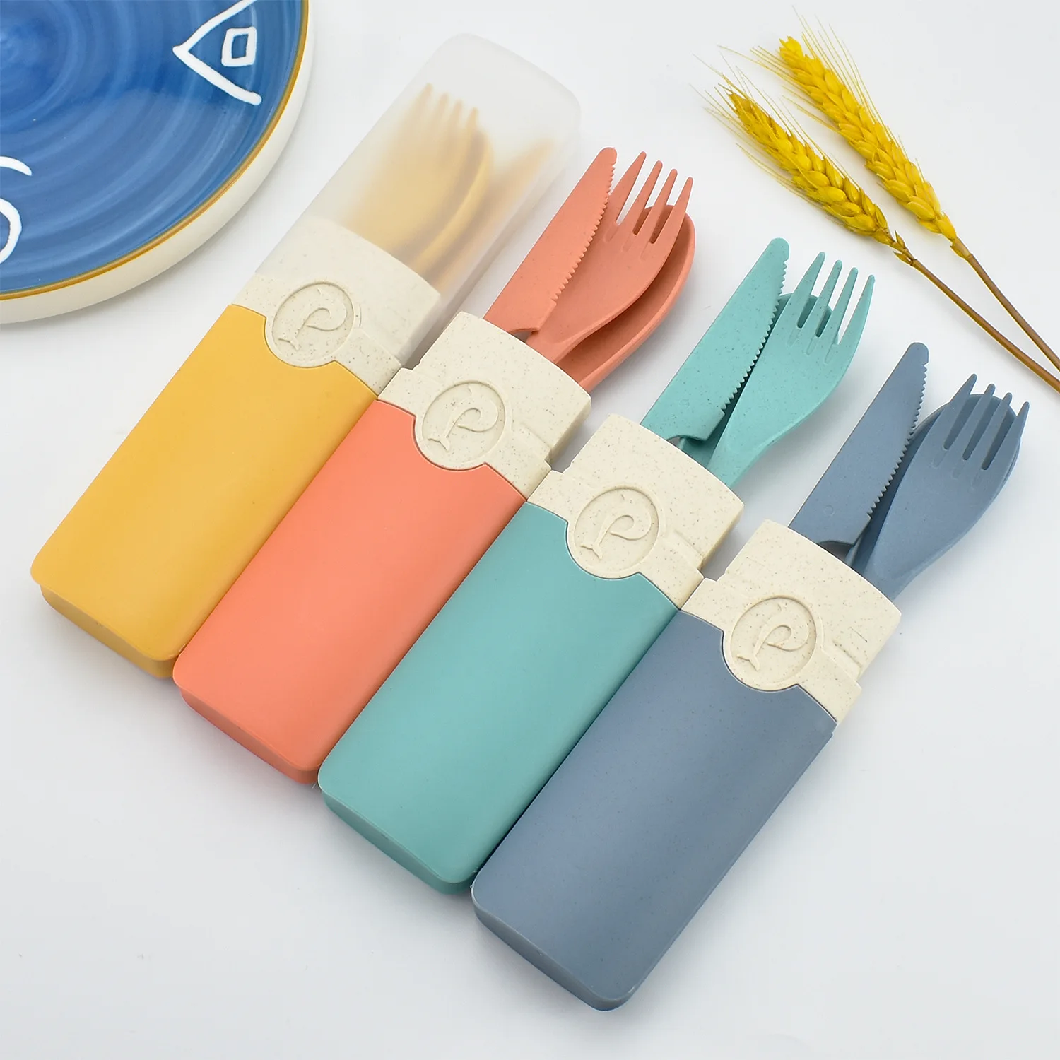 

1 Set Good Chopsticks Portable Cutlery Set With Storage Box Reusable Outdoor Tableware Flatware Set