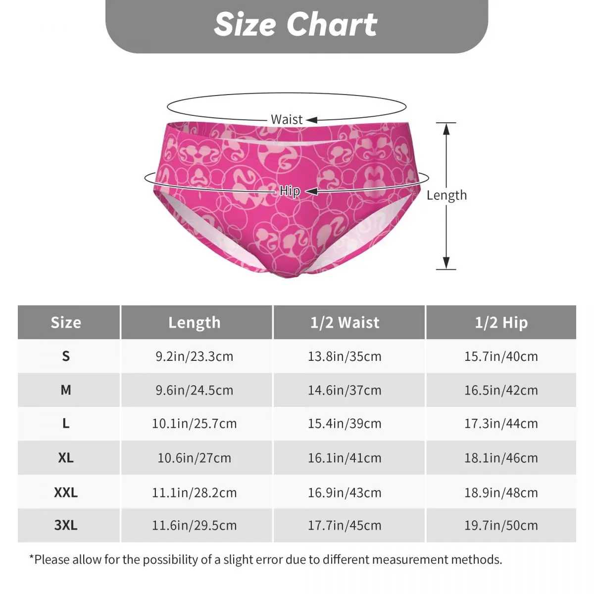 Custom Mens Pink Barbies Head Panties Underwear Male Comfort Briefs Underpants