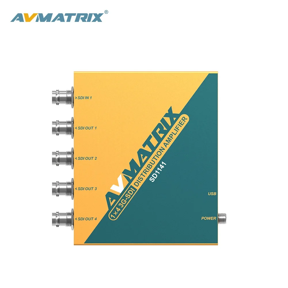 AVMATRIX 4-port SDI Splitter amplifier SDI Splitter 1X4 distributor with power adapter