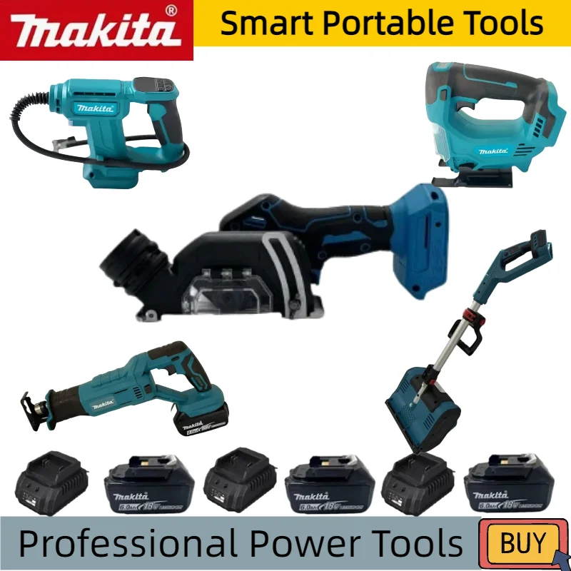 

Makita Cordless Power Tool Set: Cordless Rotary Hammer, Rivet Gun, 12V Mini Angle Grinder, Cordless Saw, Air Inflator 18V