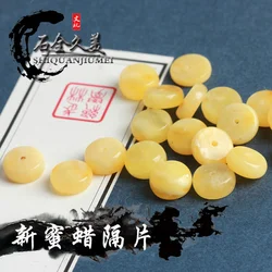 Royal Natural Amber Beeswax Loose round Beads Single Bead Barrel Beads Spacer Diamond White Jade Xingyue Bodhi Accessories Packa