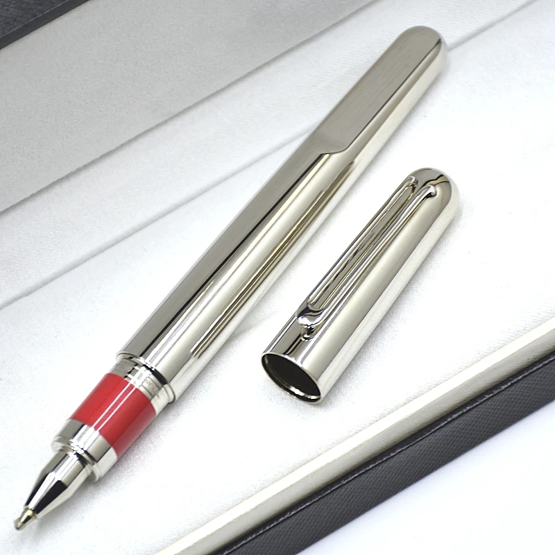 Top High Quality M Series Magnetic Cap Rollerball Pen Luxury MB Silver & Gray Titanium Metal Office Writing Fountain Pen As Gift