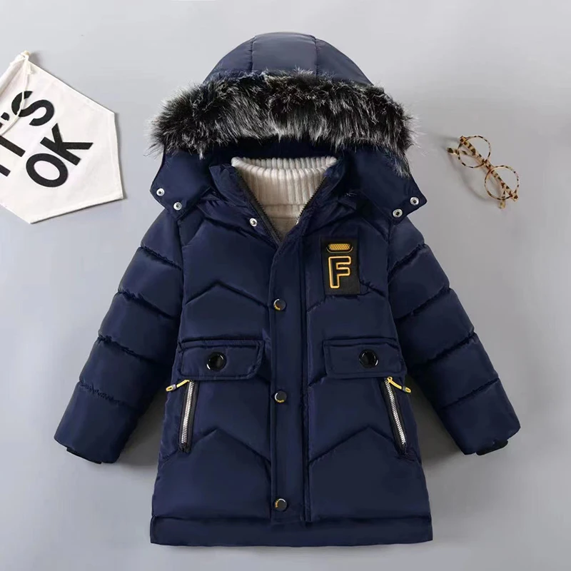 3 4 5 6 8 10 12 Jahre Winter Jungenjacke Warmhaltend Modischer Pelzkragen Jungen Oberbekleidung Kapuzenjacke mit Reißverschluss Kindermantel Kinderkleidung – Detail 5