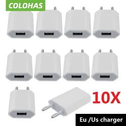 1/10pcs/lot EU Plug 5V 1A AC USB Charger Wall Power Adapter for Samsung for Iphone HTC Huawei Xiaomi Mobile Phone Charger