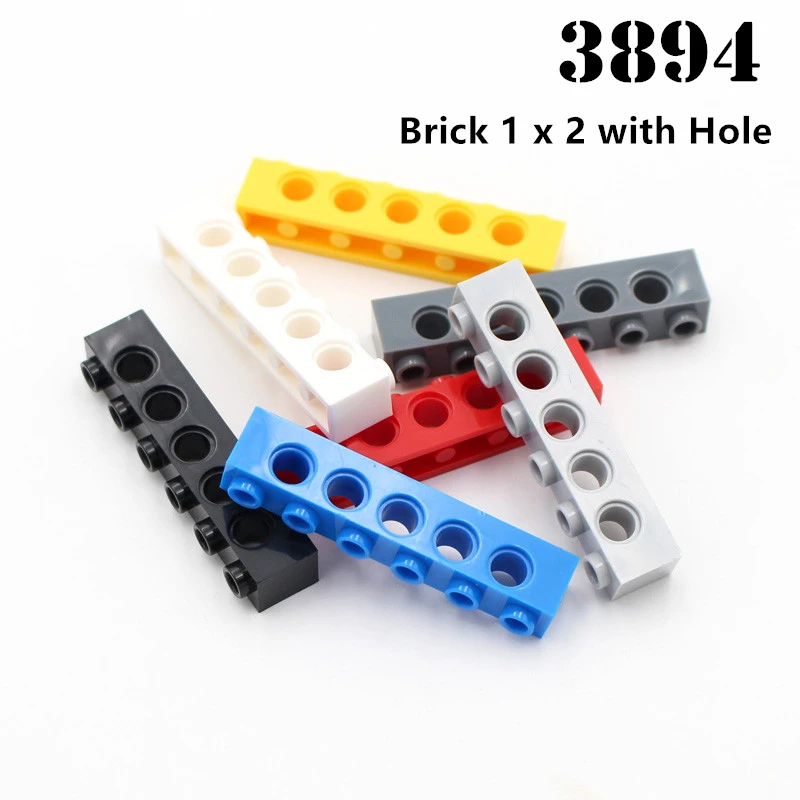 Rainbow Pig MOC Assembles Particles Brick 3894 Technical Brick 1 x 6 with Holes Building Blocks Parts Kids DIY Educational Toys