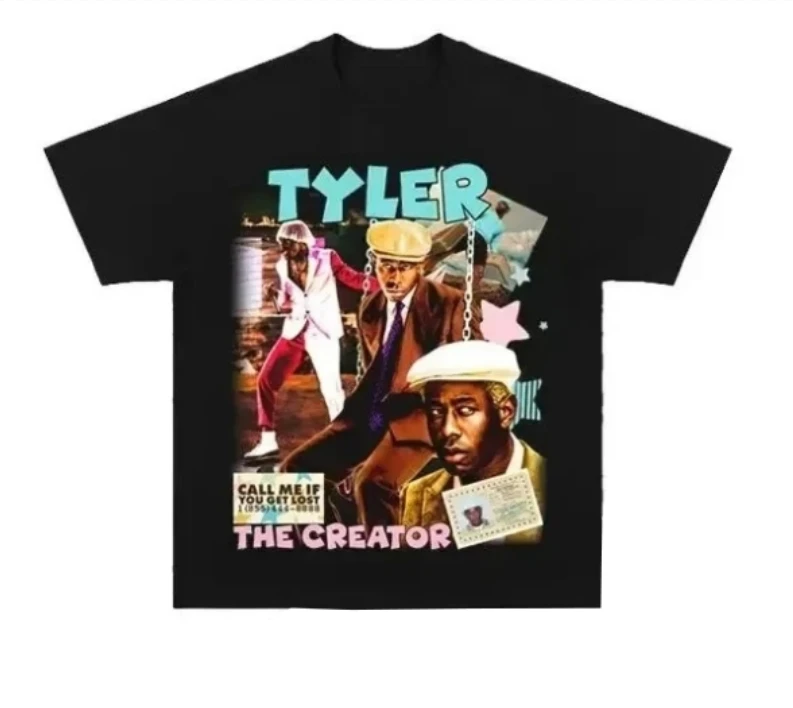 

2025 Summer Retro Trend Portrait T Shirt Streetwear Tee Men Tops Casual Harajuku Y2K Hip Hop Rapper Singer Nostalgic Loose