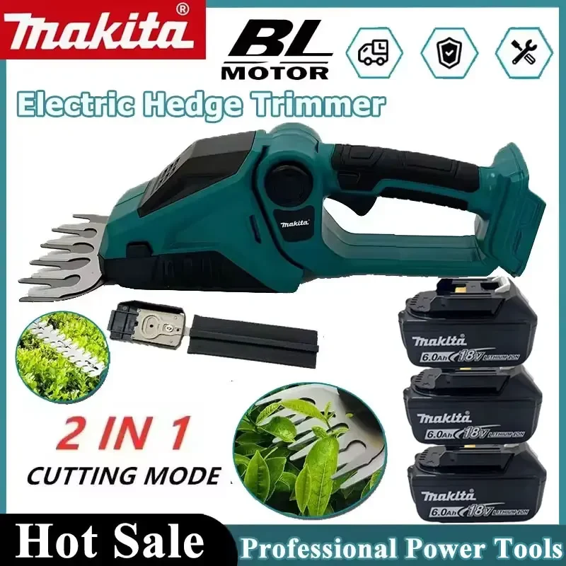 

Makita 2 in 1 Cordless Electric Hedge Trimmer and Shrub Shaper Rechargeable Handheld Garden Pruning Landscaping Tool
