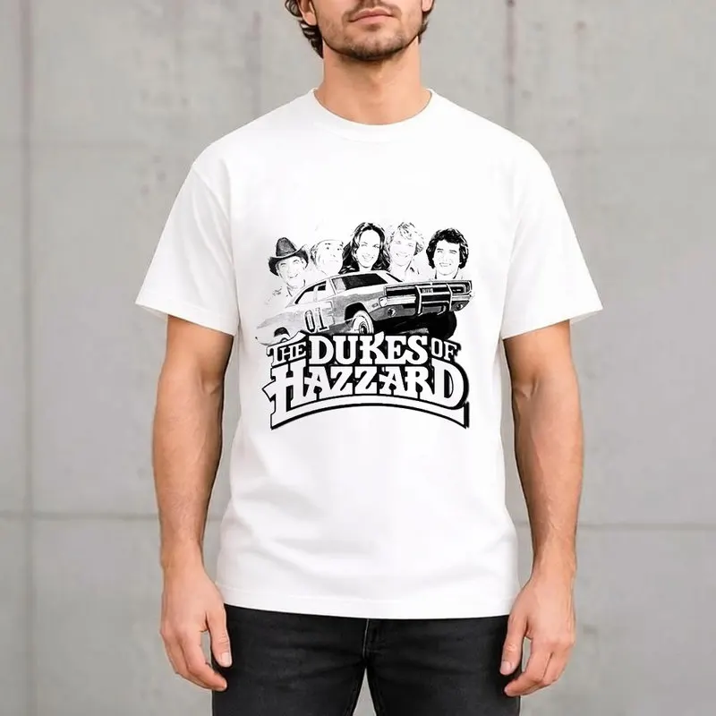 Retro Dukes of Hazzard Vintage Hazzard County Racing Graphic T-Shirt General Lee 01 Muscle Car Tee Classic 80s TV Fan Gift Tops