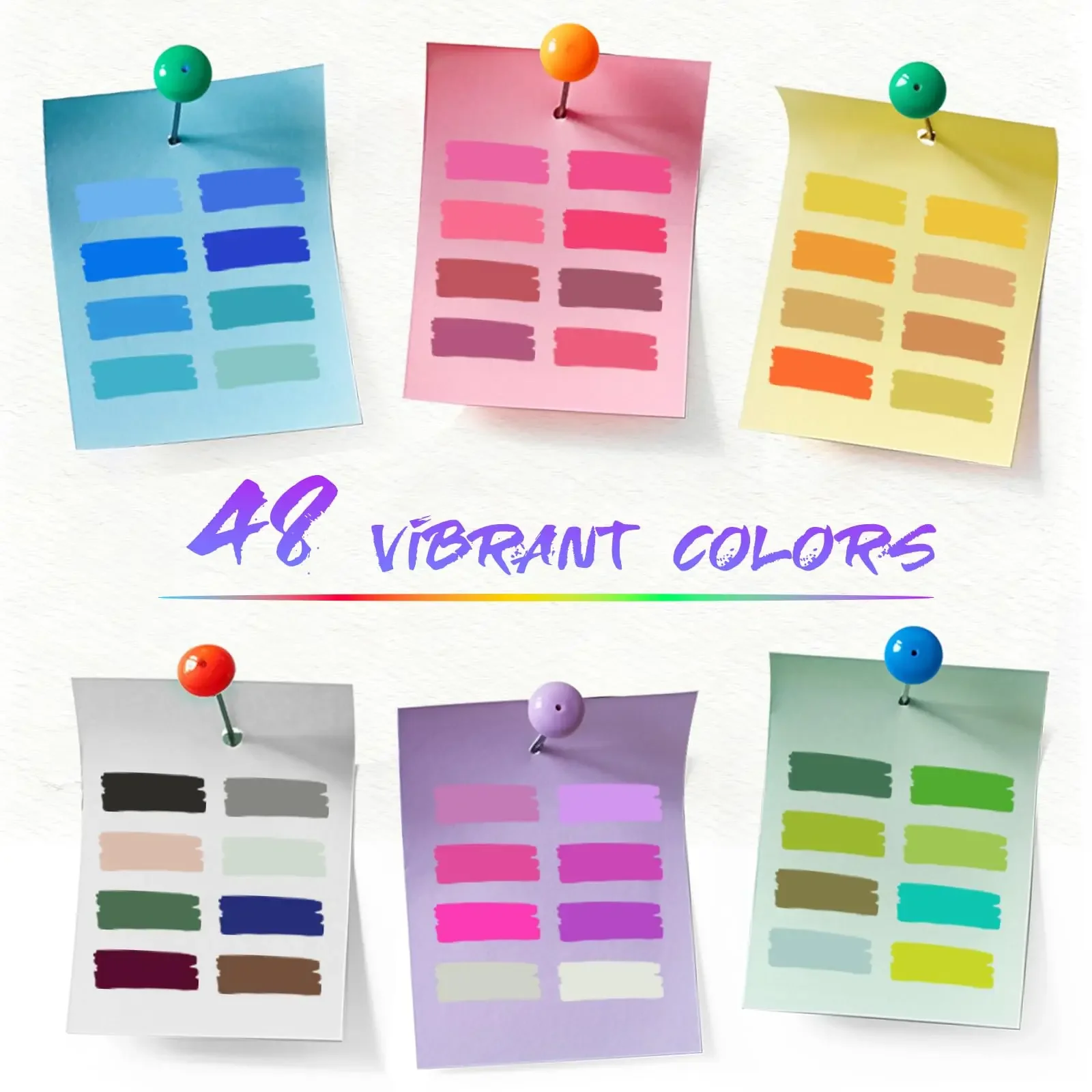 48Pcs Double Ended Art Marker Set, Fine & Brush Tip Coloring Pens for Artist Drawing Sketching Painting Supplies