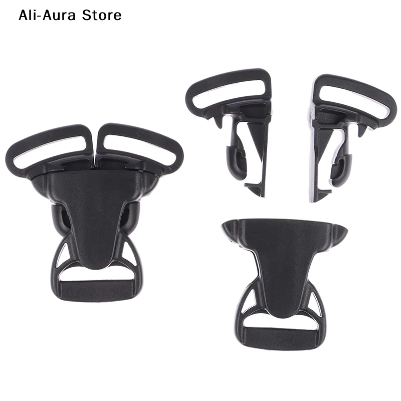 2PCS 25mm 3 Way Three Point Side Release Buckle Quick Plastic Black Baby Carrier Accessory Car Seat Bag Webbing Backpack