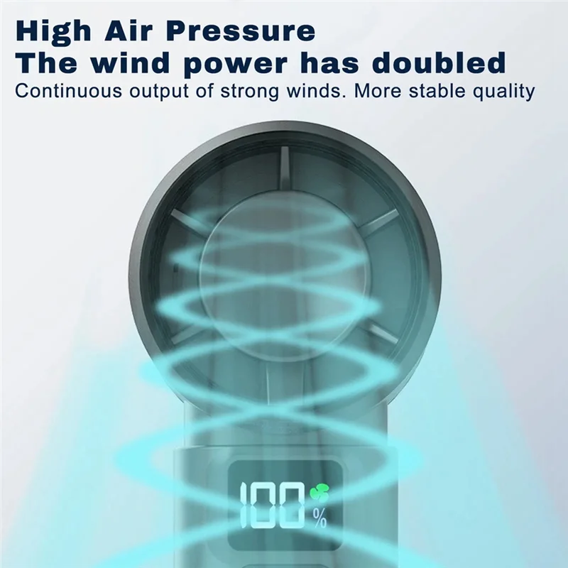 AWAH USB Rechargeable Folding Handheld Mini Turbo Fan Blower Adjustable Lighting Violent Airflow Summer Mini