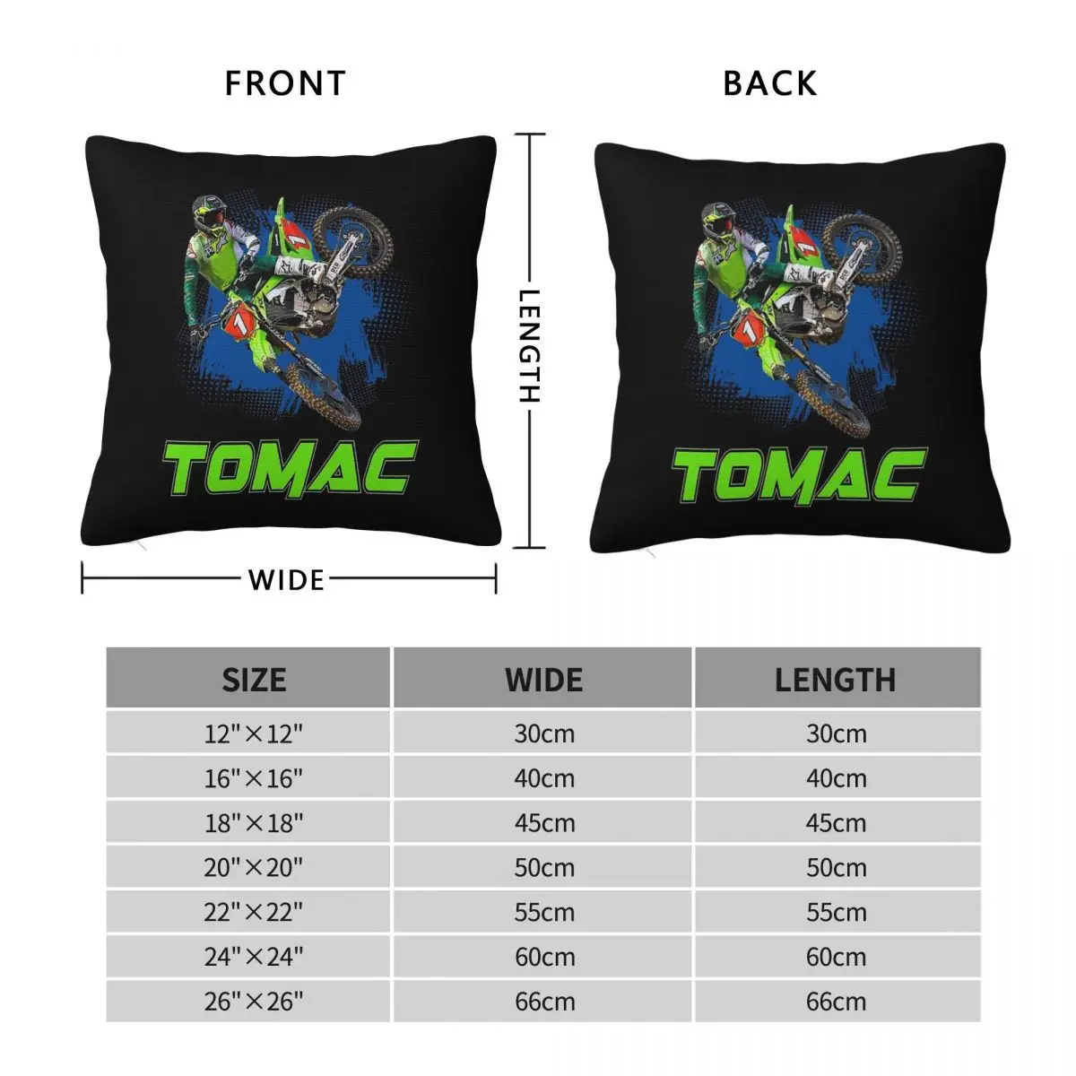 Eli Tomac Et3 Dirt Bike Pillowcase Polyester Linen Velvet Pattern Zip Decor Throw Pillow Case Sofa Cushion Case Wholesale