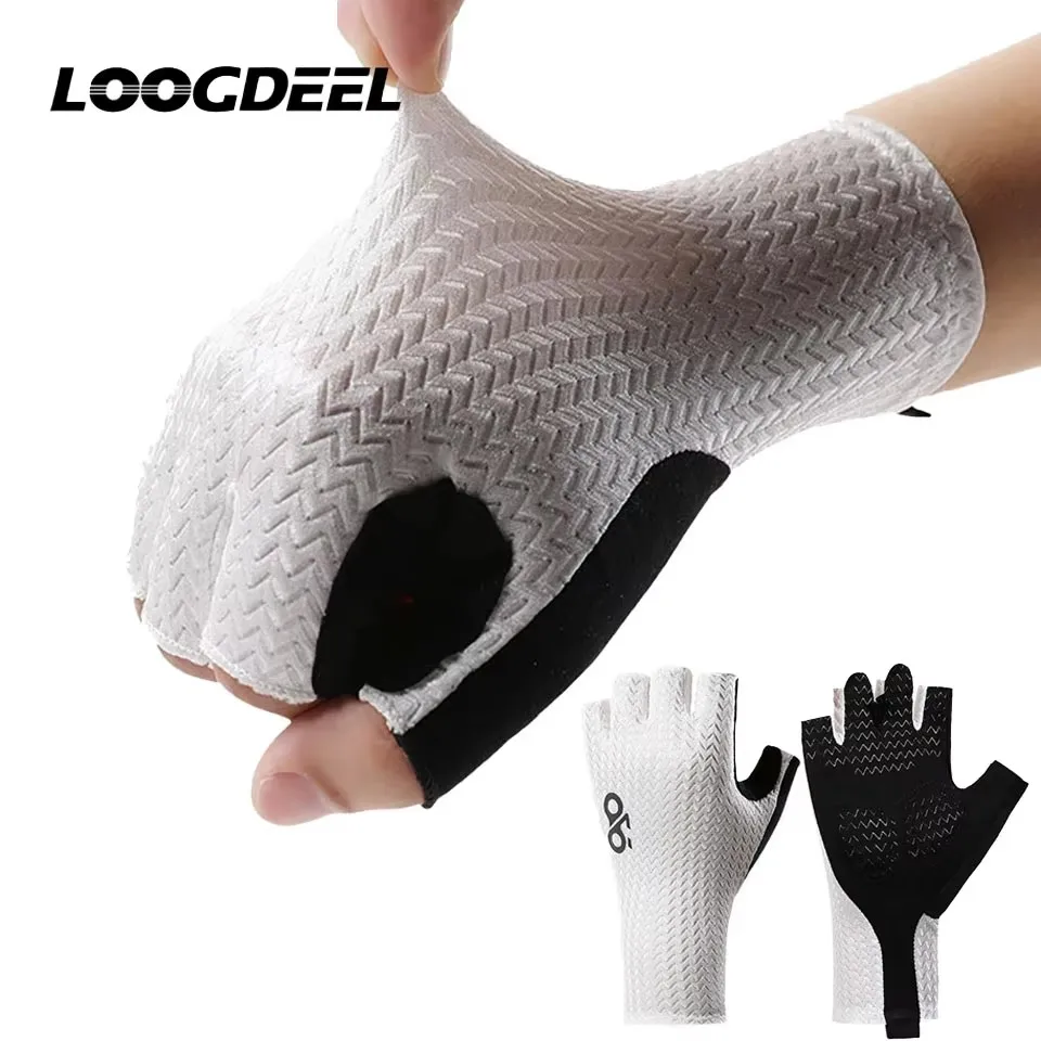 AliExpress NONE LOOGDEEL Breathable Half Finger Cycling Gloves Ultralight Road Bike Gloves Summer Silicone Pad Cooling Sport Shock Absorption