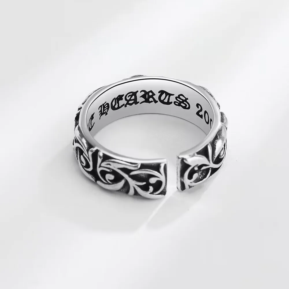 Kroos Heart Personalized Men's and Women's Pattern Ring Trendy Retro Eternal Vine Ring image 2