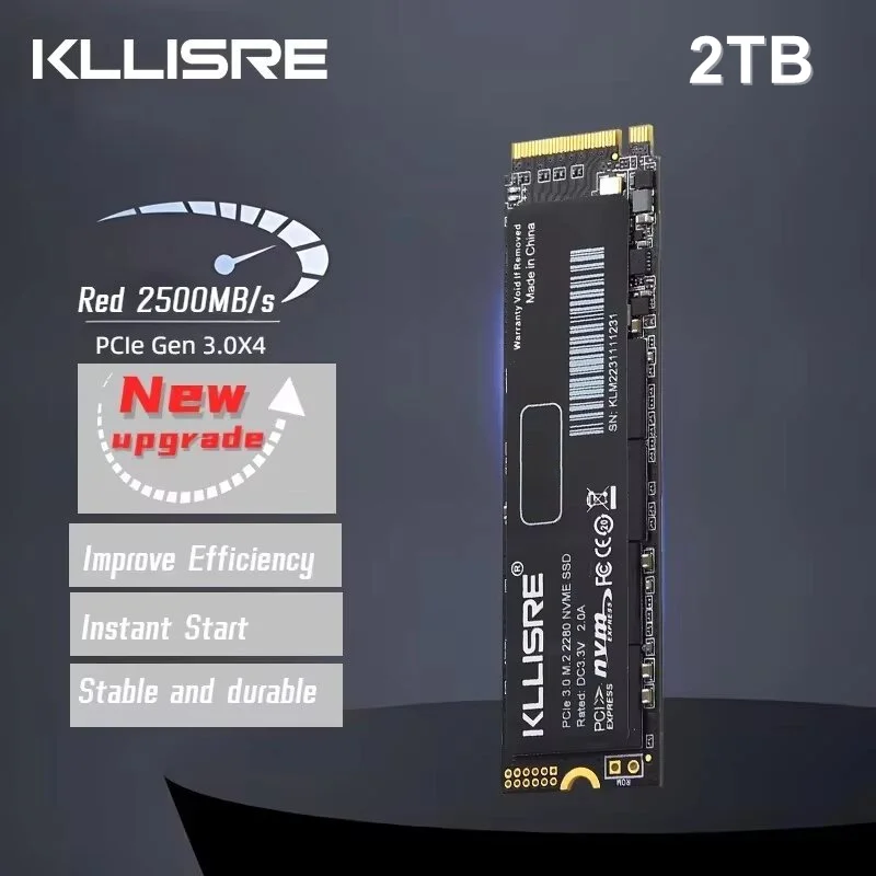 Kllisre SSD M2 2TB NVME M.2 2280 PCIe 3.0 Solid State Disk Hard Drive work on Laptop and Desktop
