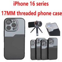 17MM Thread Phone Case for iPhone 16 Plus Pro Max Anamorphic Macro Wide Angle 17MM Lens Mount Phone Case for Ulanzi Kase Apexel