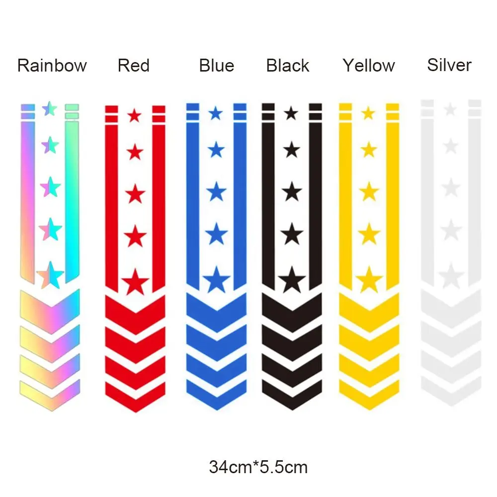 Warning Safety Driving Motorcycle Reflective Stickers Car Motorbike Scooter Fender Decals Star Arrow Stripes