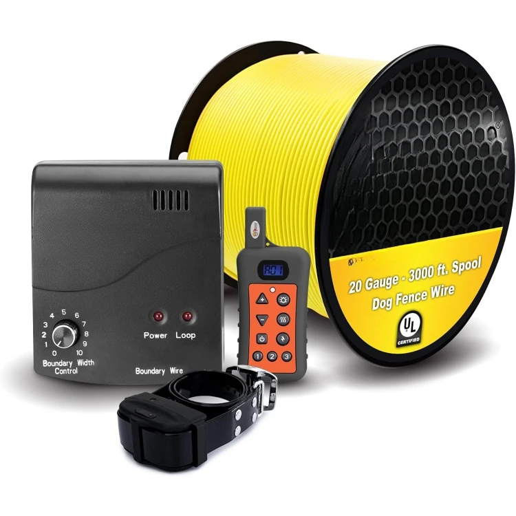 Remote Trainer - 1 Dog / 500' of 20 Gauge Underground Dog Fence Wire (Up to 1/3 Acre) - Dual Solution to Contain and Train