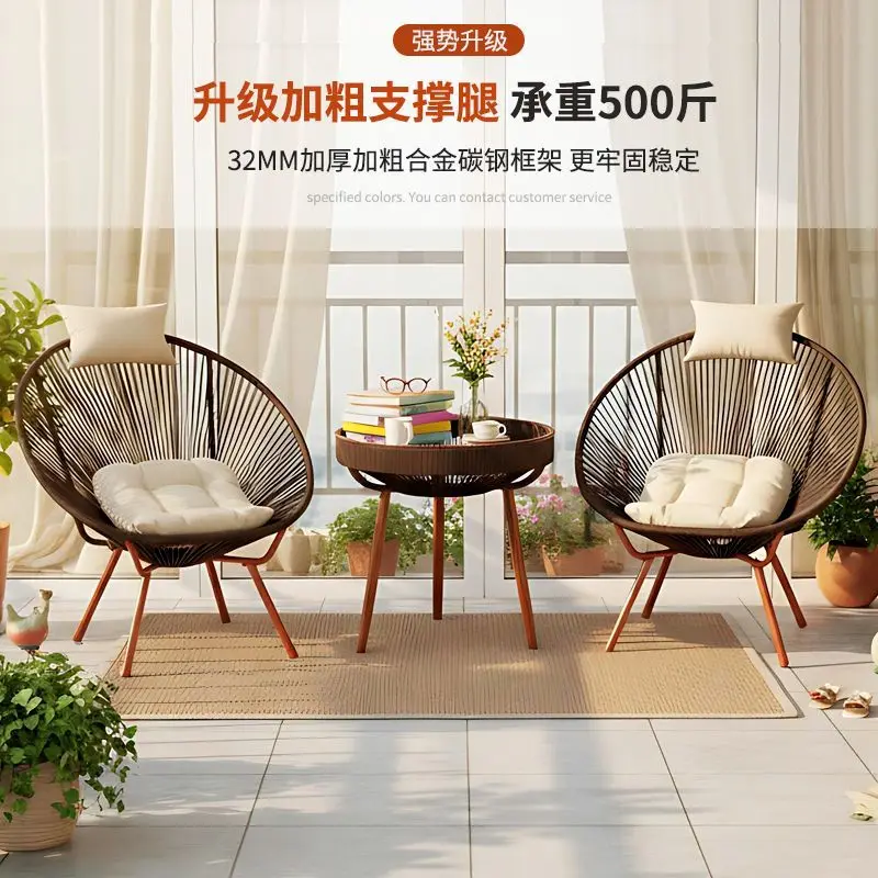 New balcony small table and chair outdoor table chair rattan chair home small table