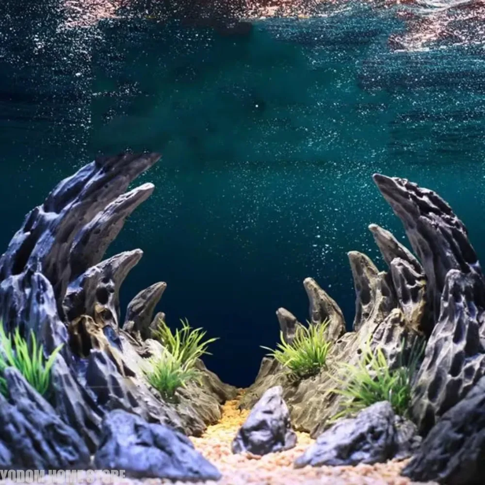 Resin Aquarium Decoration Simulated Canyon Ornament Acuario Rocks Fish Tank Decor for Home Fish Display Accessory