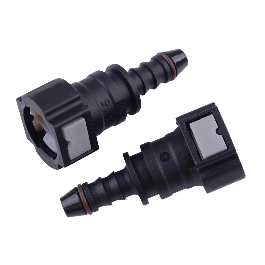 

2Pcs Car Fuel Line Hose Pipe Quick Connectors Straight Push-On Single Barb for 3/8" to 5/16" ID Nylon Tubing Accessories