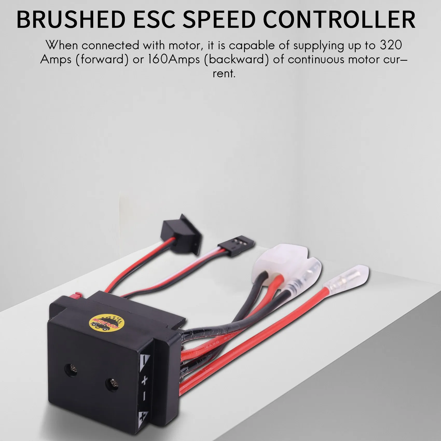Controlador de velocidade escovado para barco RC, ESC com 2A BEC, U6L5, 320A, 6-12V