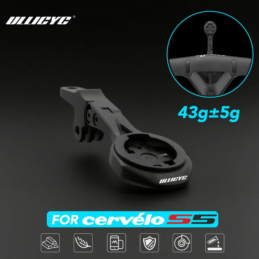 

ULLICYC For Cervelo S5 Aerobar Integrated Handlebar Computer Mount Compatible With Gopro/GPS/Garmin/Bryton/Wahoo Aluminum Alloy