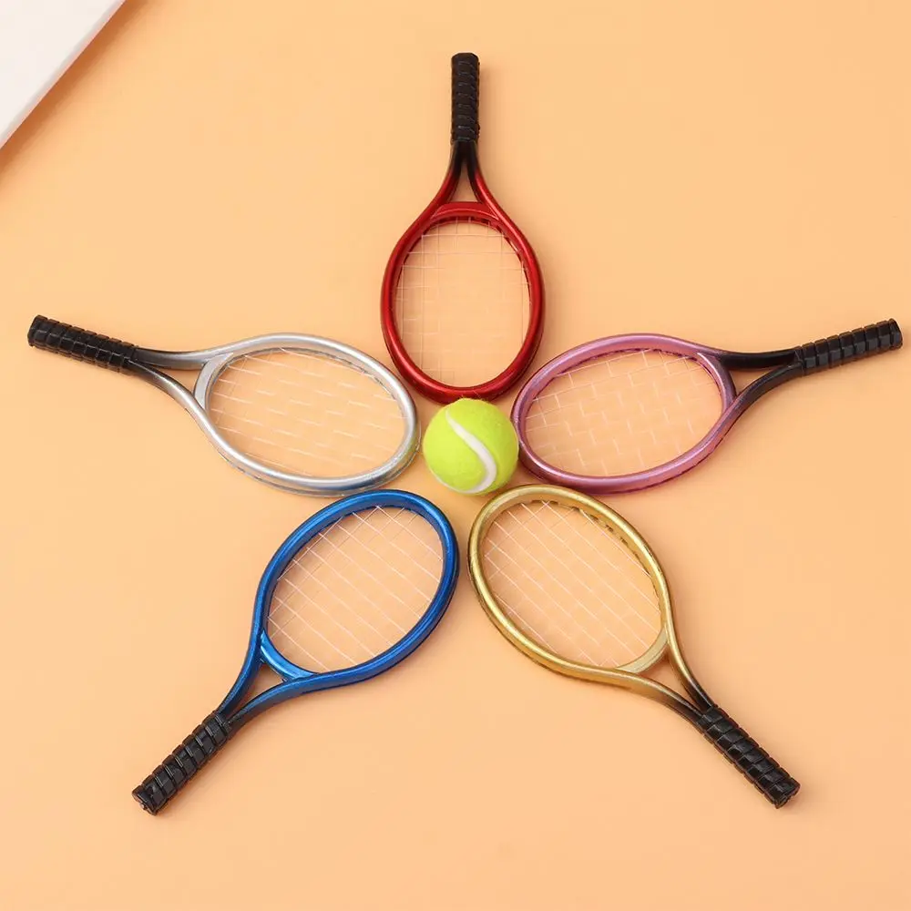 Bộ 1 1/6 1/12 Thu Nhỏ Thể Thao Tennis Mô Hình Trẻ Em Vườn Mini Tennis Bóng Ngôi Nhà Búp Bê Nhà Búp Bê Phụ Kiện Búp Bê Quần Vợt