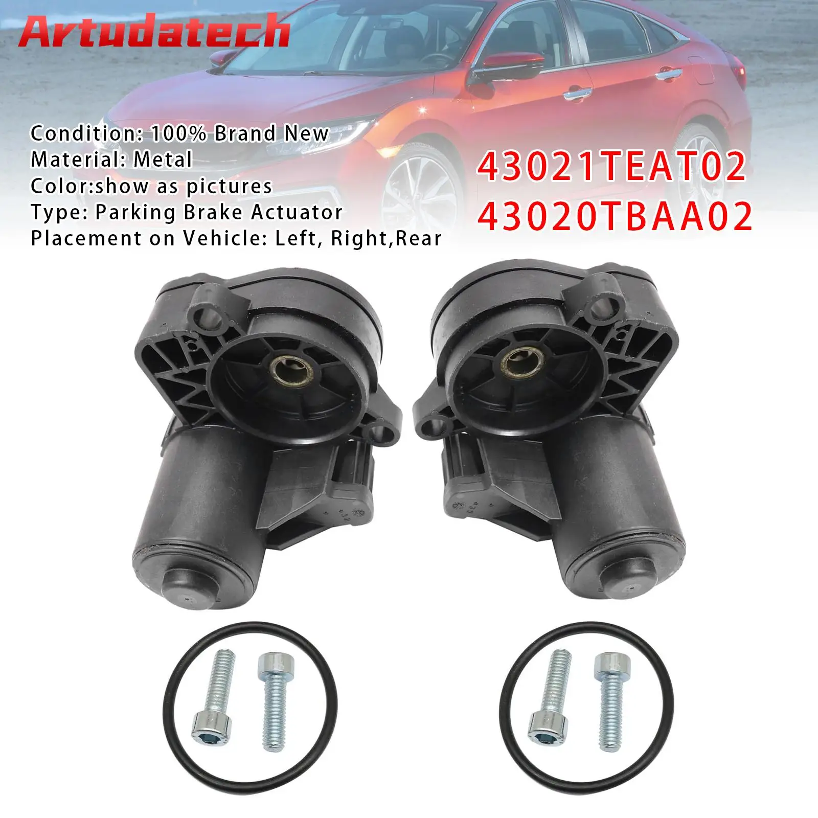 

Artudatech 2x Rear Left+Right Parking Brake Actuator 43021TEAT02 For Honda Civic 2017 2018 2019 2020 2021 Car Accessories