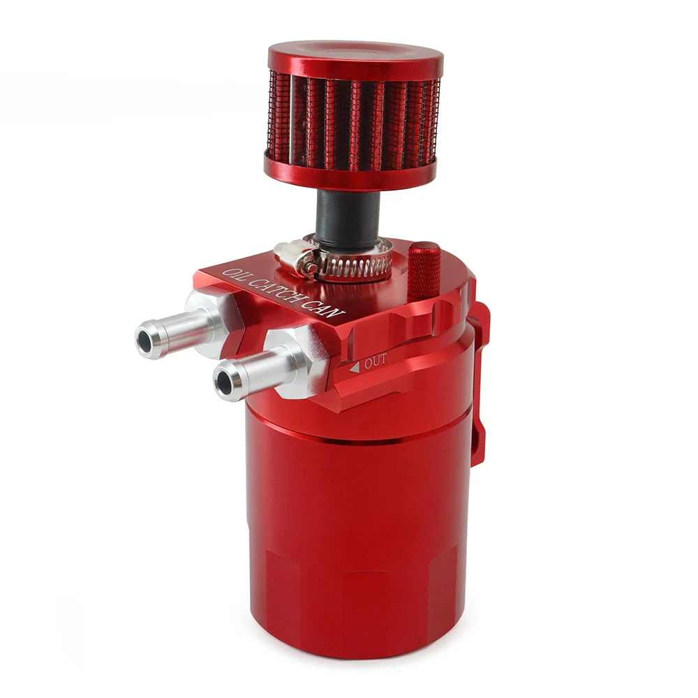 Universal Baffled Aluminum 300ml Oil Catch Can Reservoir Tank / Oil Tank  With Air Filter Red Black Blue Silver Purple