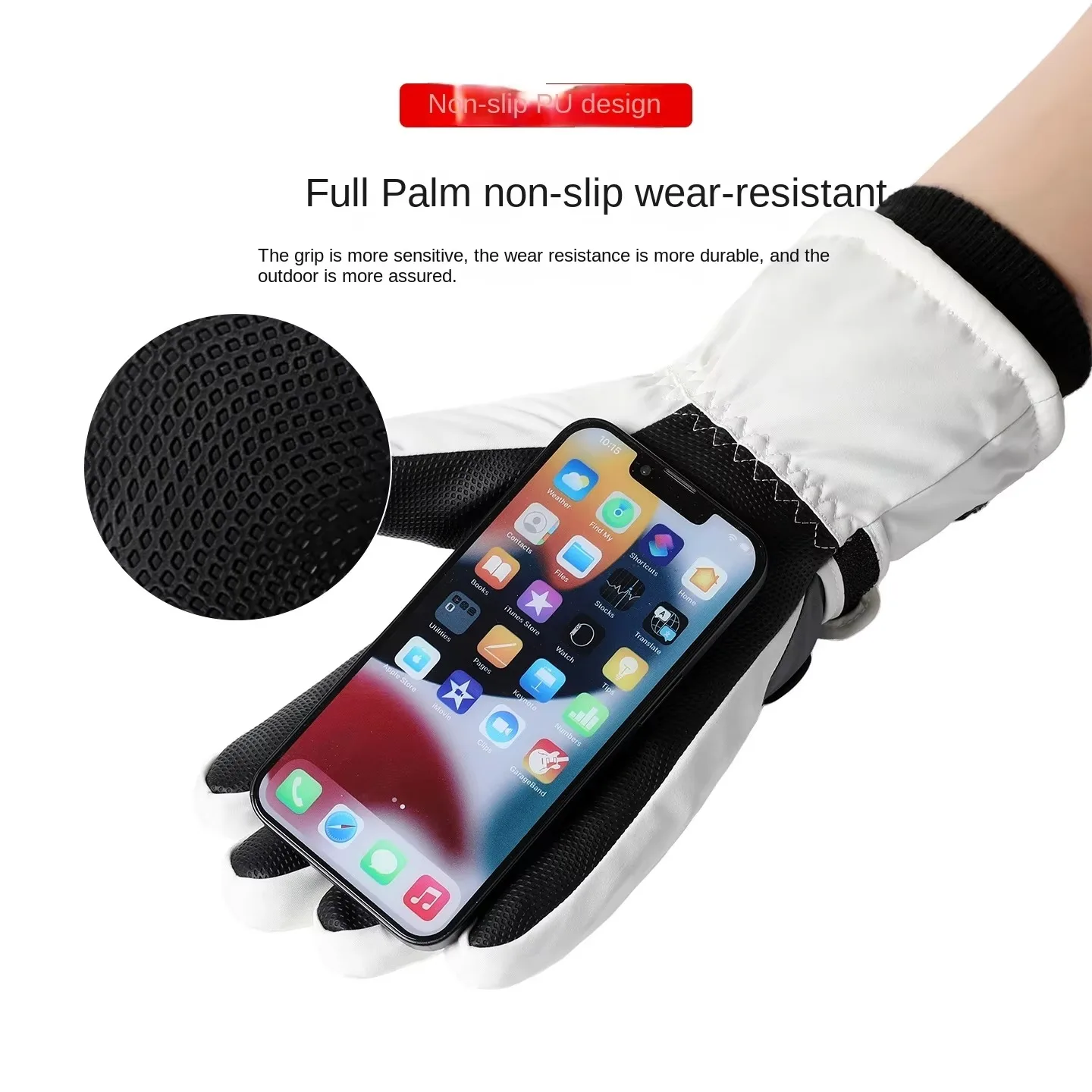 Men's Winter Electric Heating Gloves 3000mAh Rechargeable Battery 3 Temperature Settings Waterproof Anti-Slip for Outdoor Work Skiing Traveling view 5
