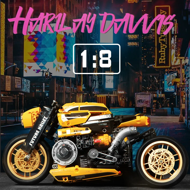 Blocchi tecnici per motociclette Set modello MOC MOC MOC assemblare mattoni STEM giocattoli per bambini Ragazzi compleanno Natale regalo di Halloween