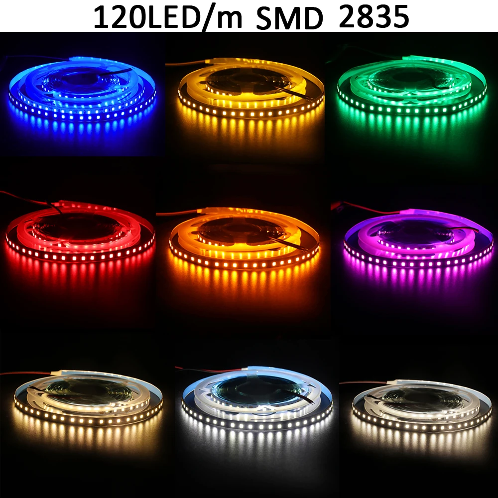 12V 5m LED Strip Light SMD 5050 2835 5054 5630 120Led 240LED 60LED Waterproof Flexible LED Tape For Home Decoration 10 Colors