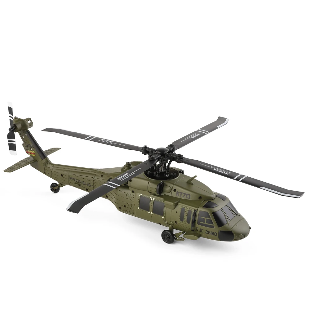 Wltoys K170 RC hélicoptère UH-60L Black Hawk double sans brosse 6 axes gyroscope 4CH 4 lames avion télécommandé modèle d'avion cadeaux