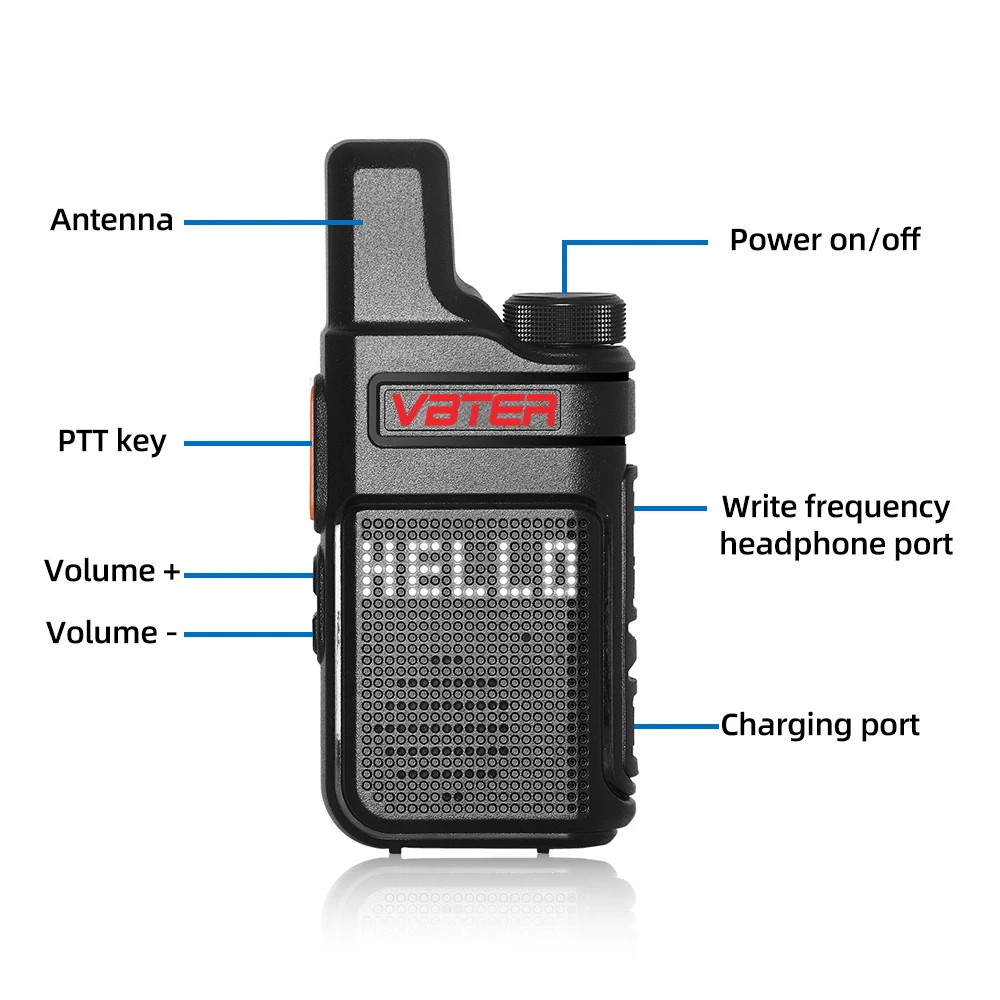 VBTER WBT-V1 Plus Walkie Talkie 1/2PCS 16ch UHF 400-470 MHz cb radio with external speakerhig Portable mini mobile radio