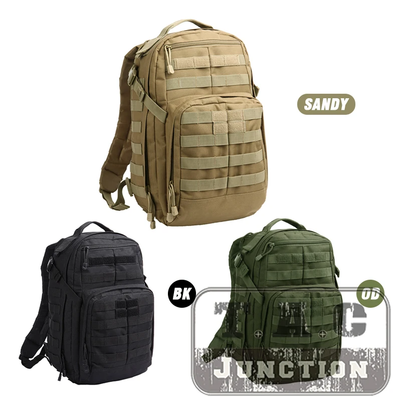 Tactical 24L Rucksack Bug Out Bag Military MOLLE Adjustable Backpack For Hunting Assault Survival Hiking Everyday Outdoor