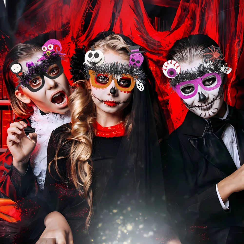 Funny Happy Halloween Glasses Cosplays  Bat Skull Witch Eyeball Eyewear Masquerade Kids Adults Trick Or Treat Party Decorations