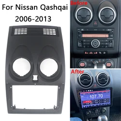 Radio de coche 2 Din Fascia para NISSAN Qashqai 2006-2013, reproductor de Audio estéreo automático, Panel de DVD, Kit de tablero, Marco, soporte de consola central