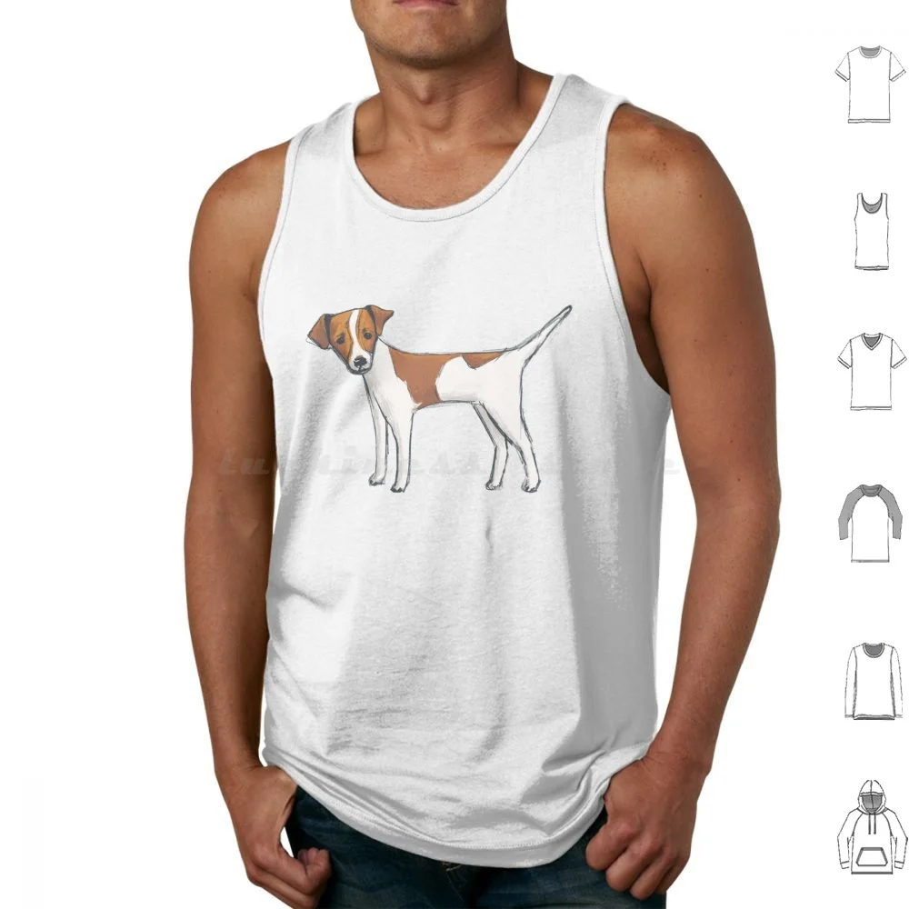 Camisetas sin mangas para perros Russ The Dog, chaleco sin mangas para perros Russell Jack, lindo cachorro, Sary y Saff, Saryandsaff, marrón, blanco, con manchas
