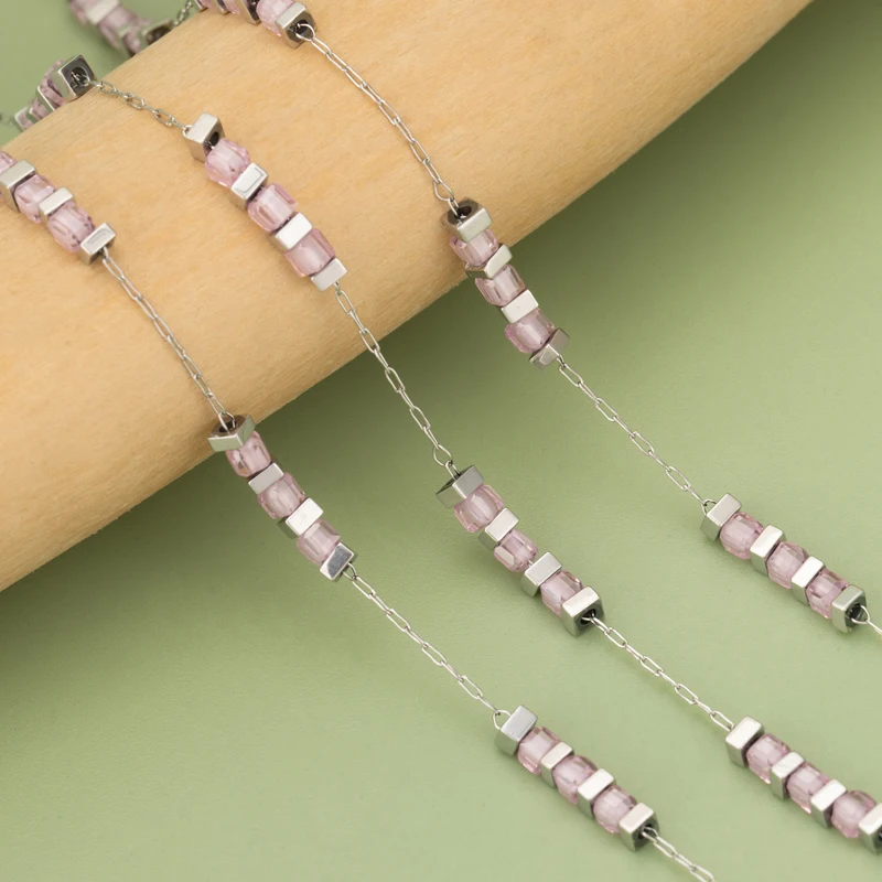 assoonas, C401, Kette, Edelstahl, Naturstein, nickelfrei, handgefertigt, Schmuckzubehör, DIY Armband Halskette, 1m/Stück – Detail 3